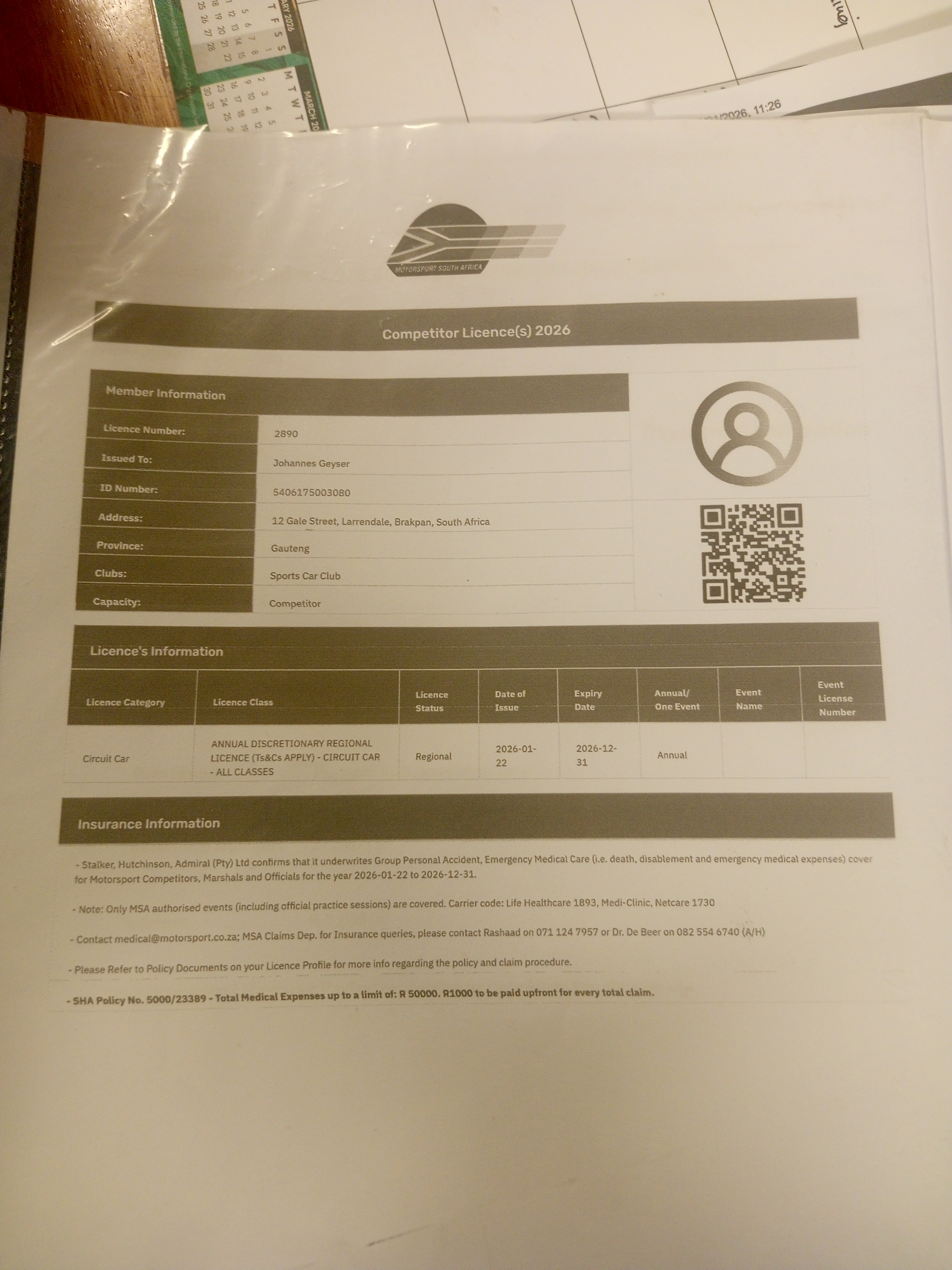 MSA Licence