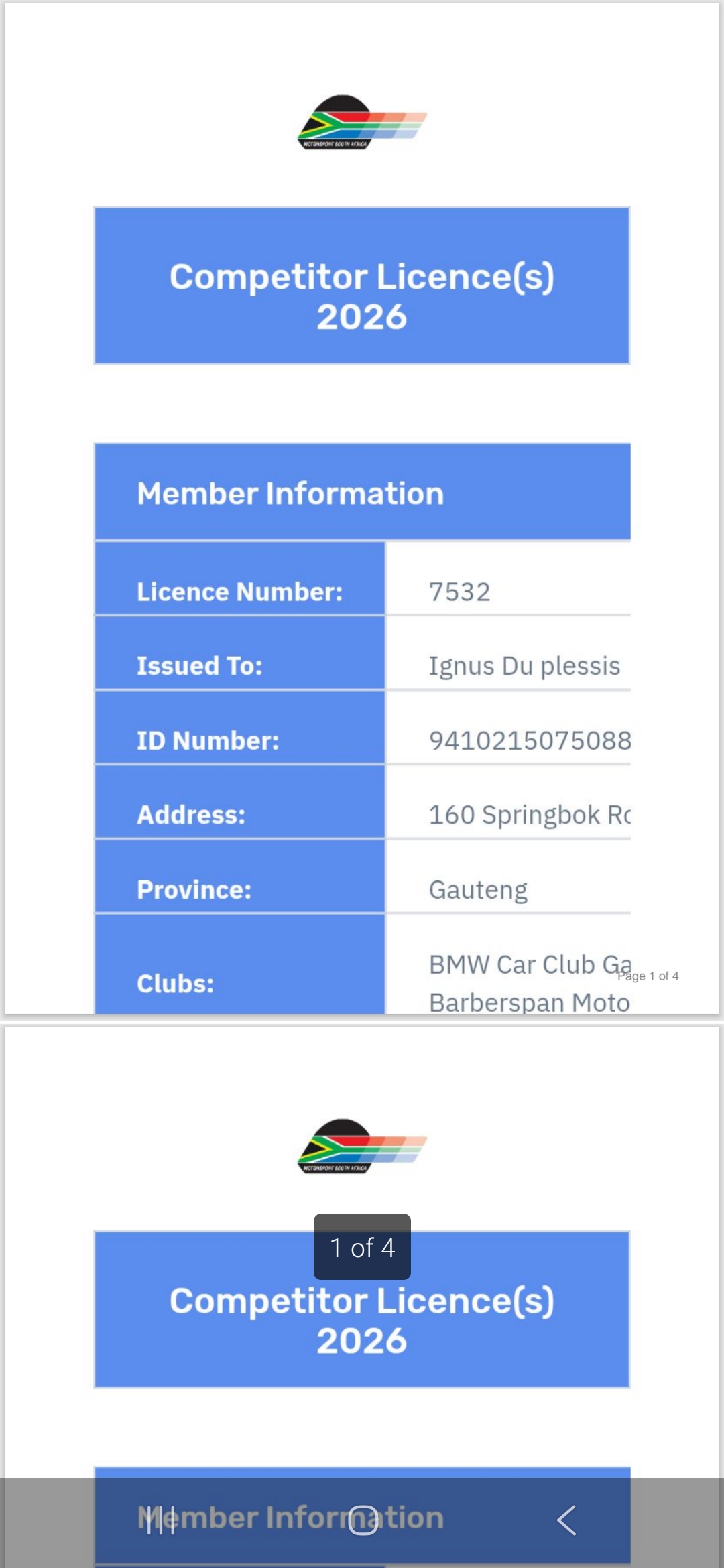 MSA Licence