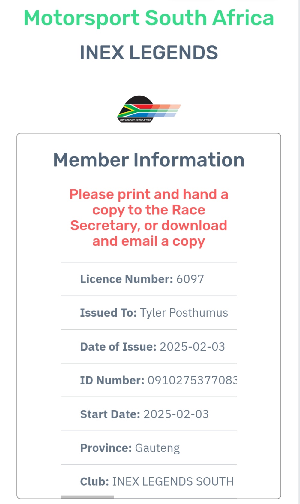 MSA Licence