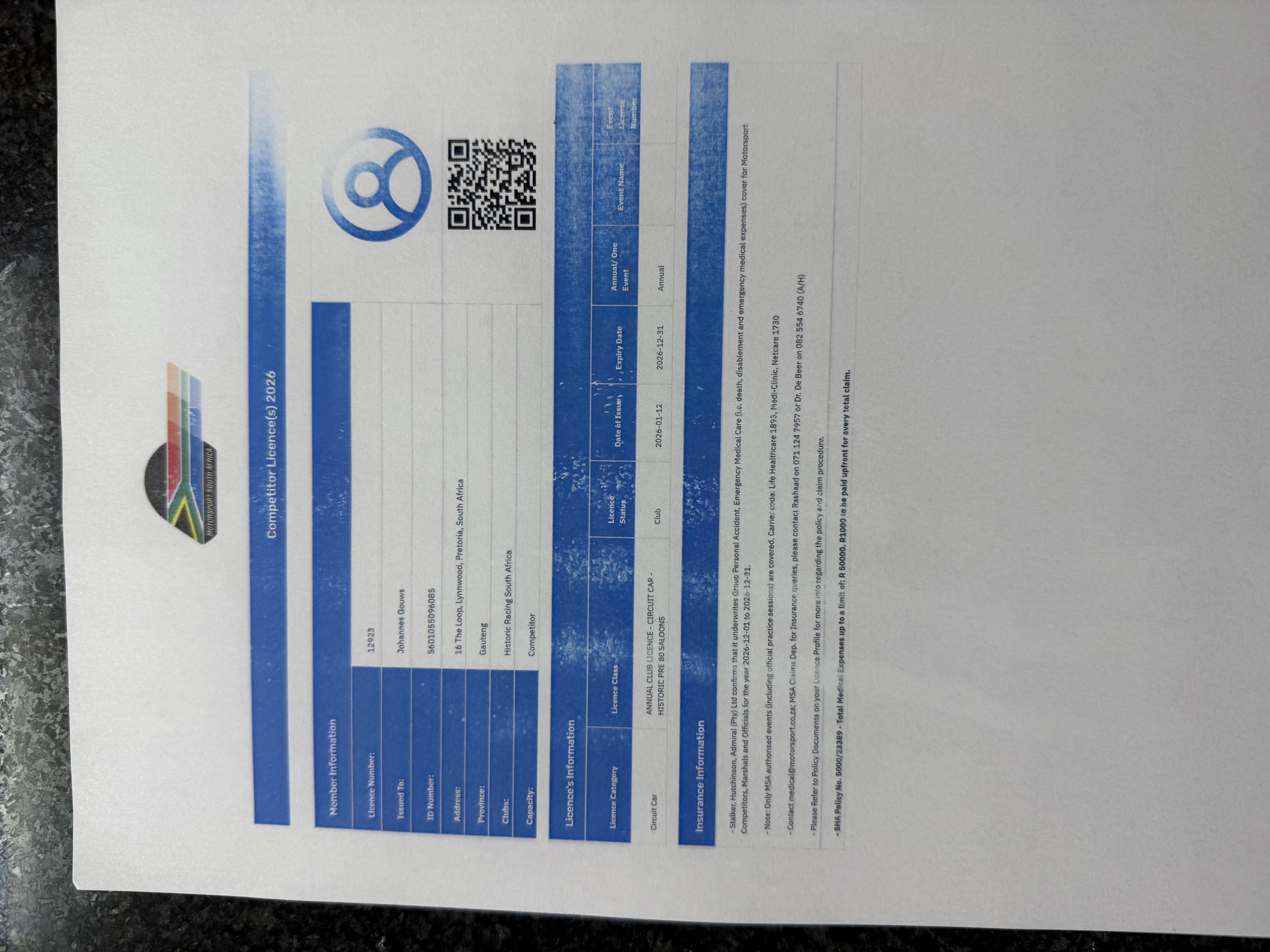 MSA Licence