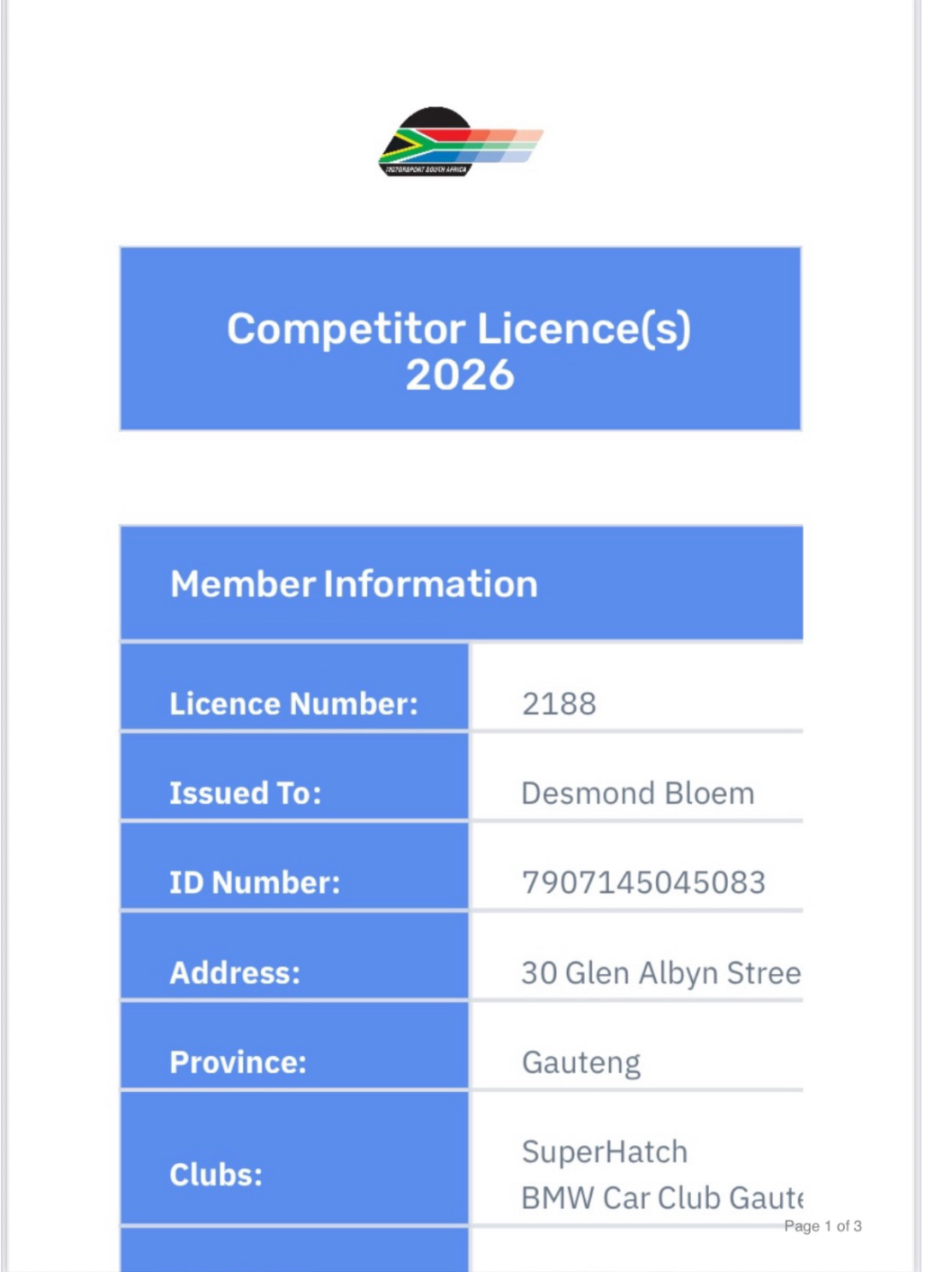 MSA Licence