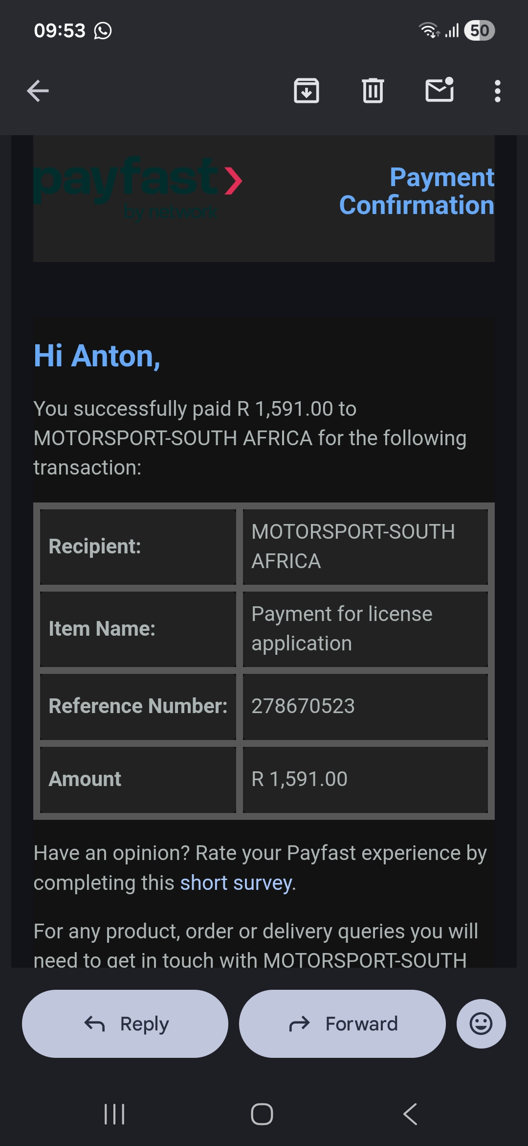MSA Licence